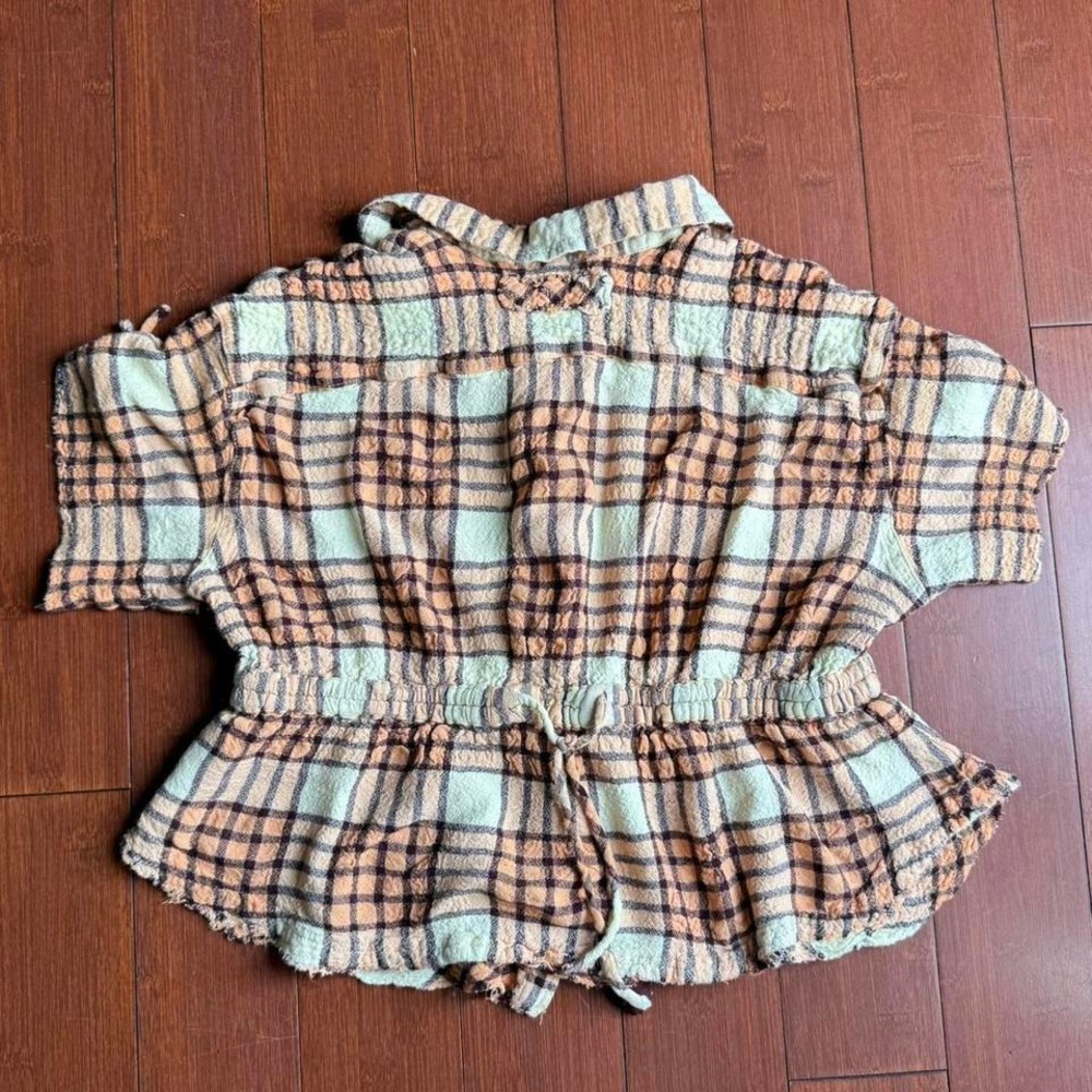 We the Free‎ Orange Plaid Top - Picture 3 of 7